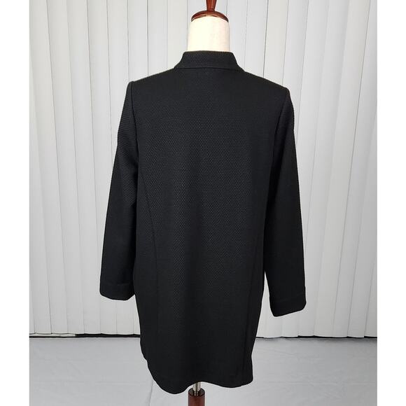 Apt. 9 Open-Front Oversized Long Jacket Notch Collar Black Women's Size Medium - Picture 3 of 12